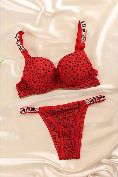 PİERLES Supported Stone Strap Bra Set