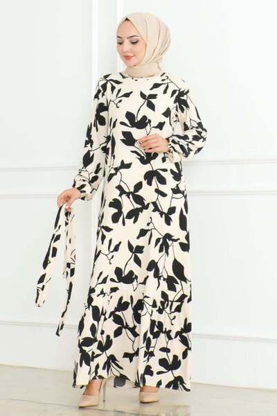 Genel Markalar Samara Tesettür Elbise EKRU