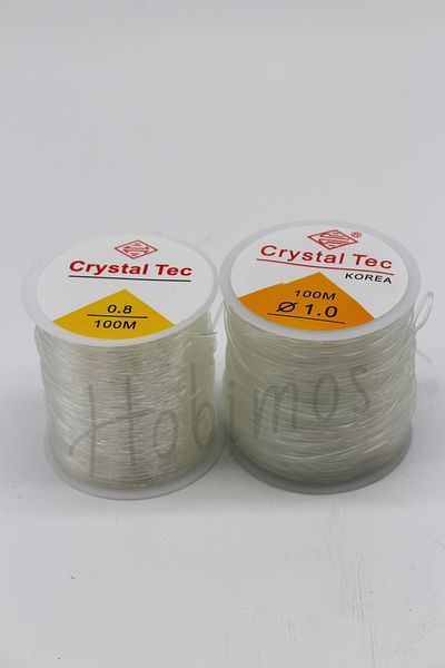 Hobimos 100 Meters Transparent Flexible Elastic Fishing Line - 0.8 and 1.0mm Bracelet Accessory