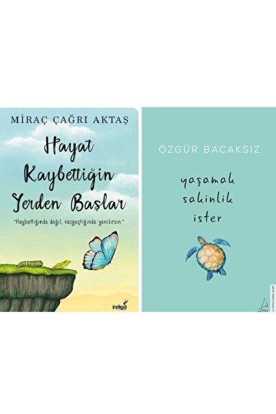 İndigo Kitap Hayat Kaybettiğin Yerden Başlar + Yaşamak Sakinlik Ister 2 Kitap...