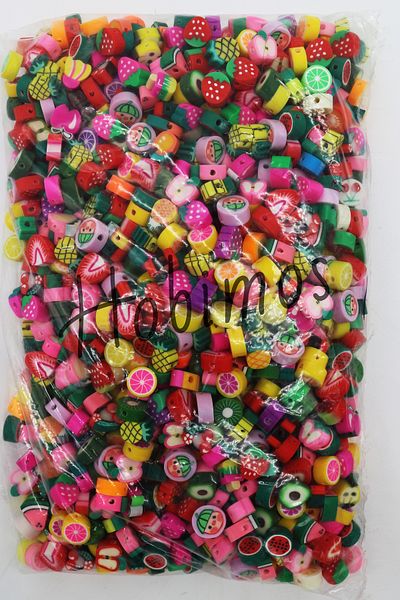 Hobimos 1000pcs mixed Fruit Fimo Beads - Wholesale 1 Pack for Jewelry making
