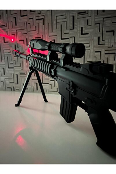 KİNKU Lazerli Tüfek 82cm Dipçikli  Şarjörlü Sniper Boncuk Atan