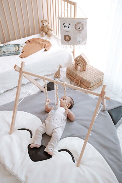 DERY BABY Oyun Halısı- Ahşap Bebek Oyun Alanı Etkinlik Alanı Baby Gym -Ahşap Bebek Oyuncakları WORM
