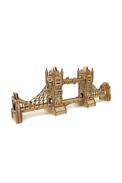 Mavi Doku Londra Köprüsü 3D Ahşap Puzzle Maketi