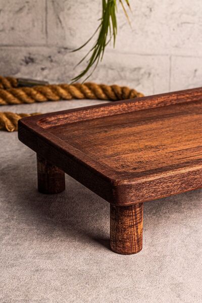 Snippy Servy - Ahşap Dikdörtgen Sunumluk Yükseltici Organizer Düzenleyici