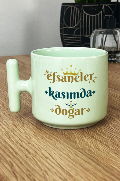 Hedizu Legends Are Born in November Pastel t Handle Mug Cup Green Scorpio Sign Birthday Gift