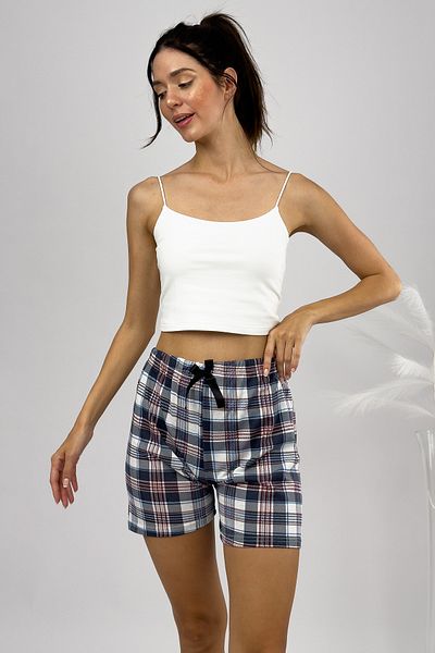 Betimoda 100% bumbac Pantaloni scurți Four Seasons de damă cu talie înaltă Pijama pătrat maro