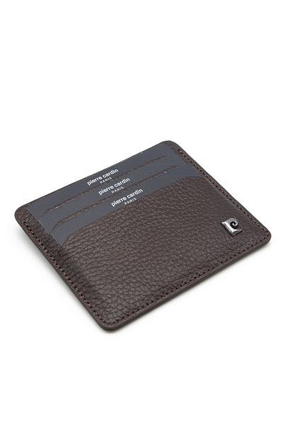 Pierre Cardin Unisex Brown Floater Leather Card Holder - 046A42