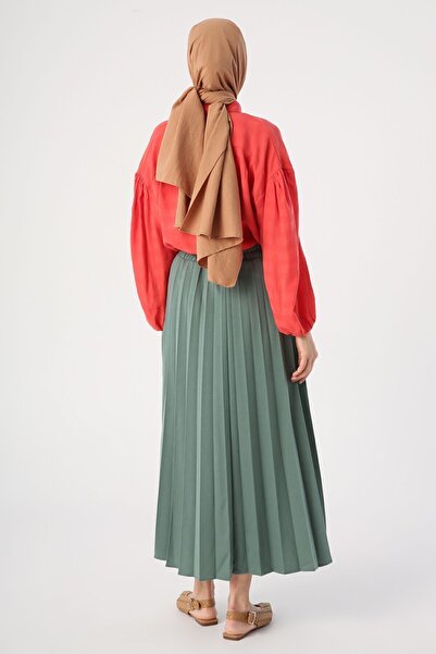 ALLDAY Pletená sukňa s elastickým pásom khaki