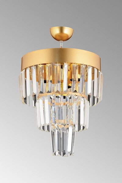 KARDELEN AYDINLATMA AVİZE Paris - 4-Piece Modern Chandelier with Gold Crystal Stone Detail