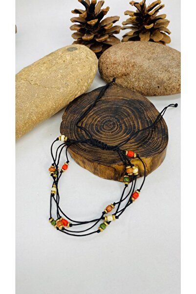 Porsuk Alternatif El Yapımı Etnik Cam Boncuk Kadın Halhal