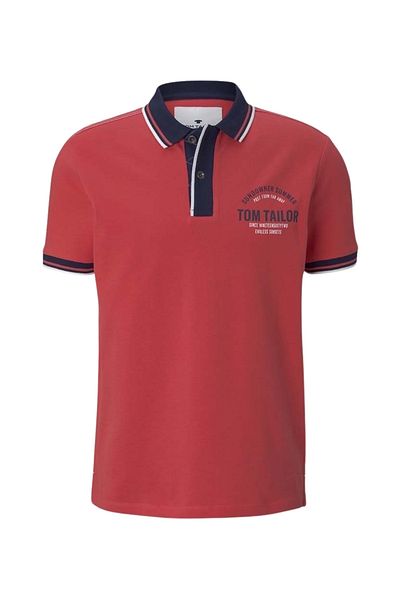 Tom Tailor Poloshirt Decorated Polo mit Print Kurzarm