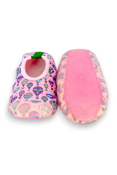 First Step Pantofi de mare cu talpă anti-alunecare pentru fete cu model roz cu balon-F-7036