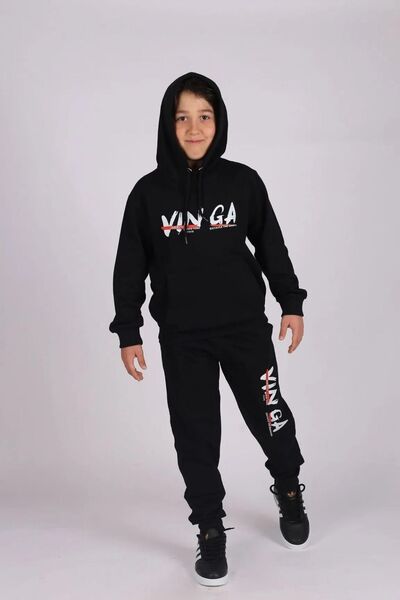 cm buseyiz Σετ ανδρικής φόρμας - Τσέπη καγκουρό, κουκούλα και στάμπα