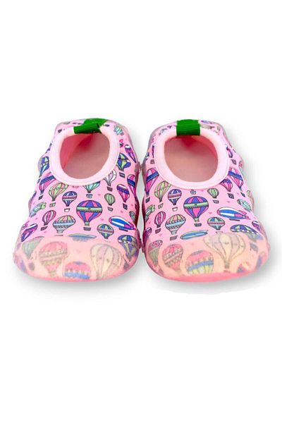 First Step Pantofi de mare cu talpă anti-alunecare pentru fete cu model roz cu balon-F-7036