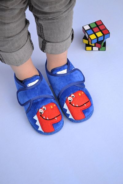 First Step Dinosaur Embroidered Saks Boy Velcro Panduf-F-743