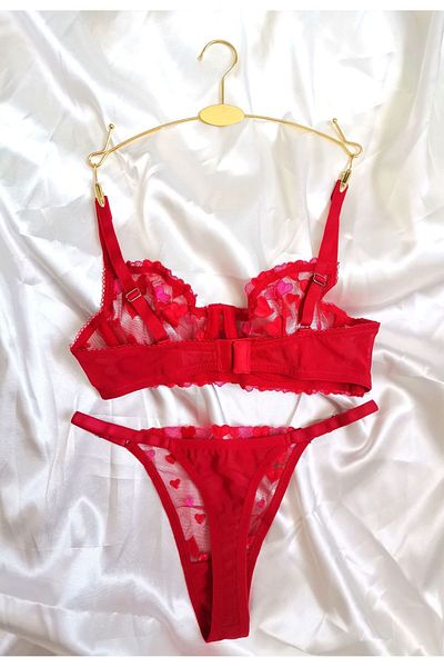 ARONA Red Heart Bralet Set