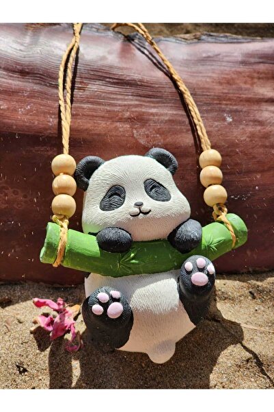 Genel Markalar Sevimli Sallanan Panda 10x10 cm, Bahçe Balkon Süsü, Duvar Deko...