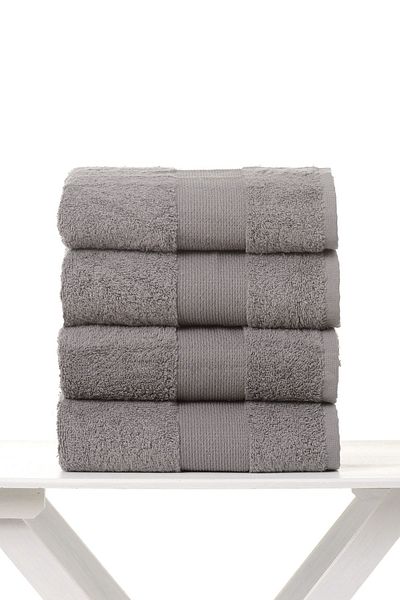 AİRYCOT Dark Gray 50x90 Set of 4 Face Towels