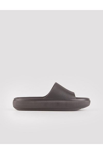 Cabani Black Polyurethane Sole Women's Flat Slippers