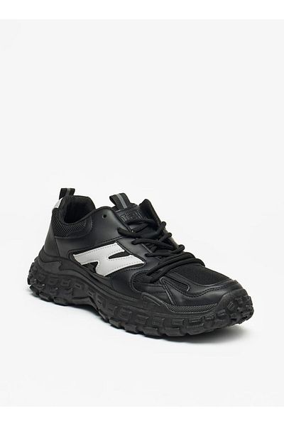 LBL by Shoexpress Textured Low Ankle Sneakers with Lace-Up Closure