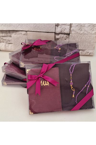 hira tasarım Σετ 5 δώρων με βελούδο Yasin και μαργαριτάρι Tasbih Mevlid