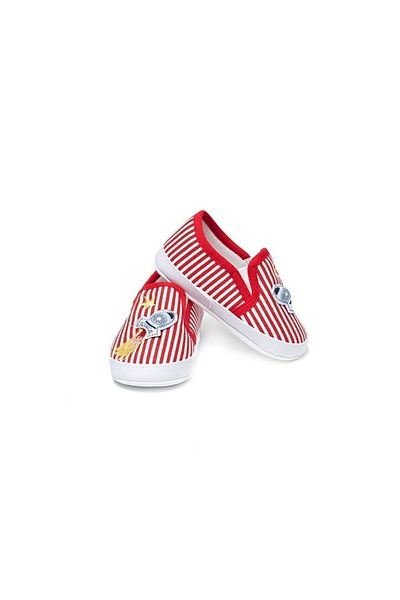 First Step Baby Booties Red Striped