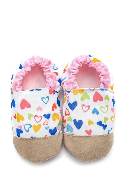 First Step Cotton Lined Non-Slip Sole Booties-heart-f-834