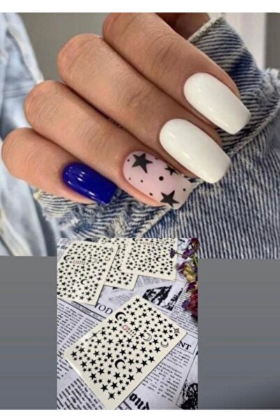 SCA KOZMETİK Yıldız Desenli Tırnak Dövmesi Tırnak Tattoo Nail Art Tırnak Sticker