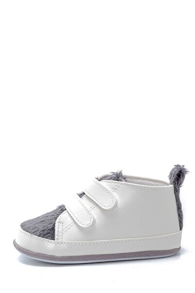 First Step Furry Velcro Flexible and Anti-Slip First Step Shoes Gray F-524