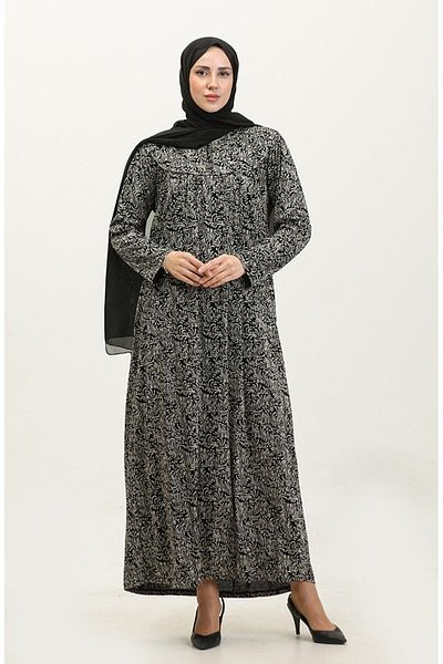 Gelince Adile Plus Size Patterned Viscose Dress 4470B