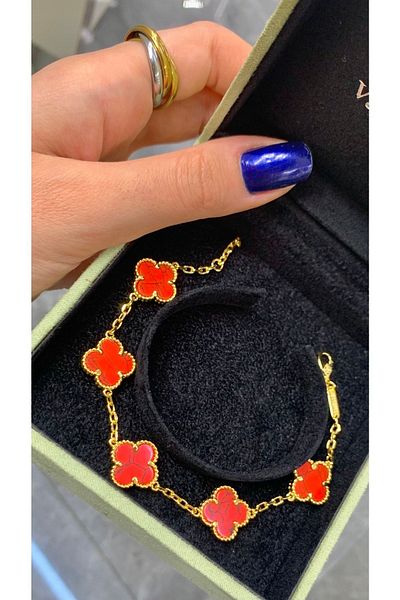 Opia JEWELRY - Vca Top Segment Steel Clover Bracelet