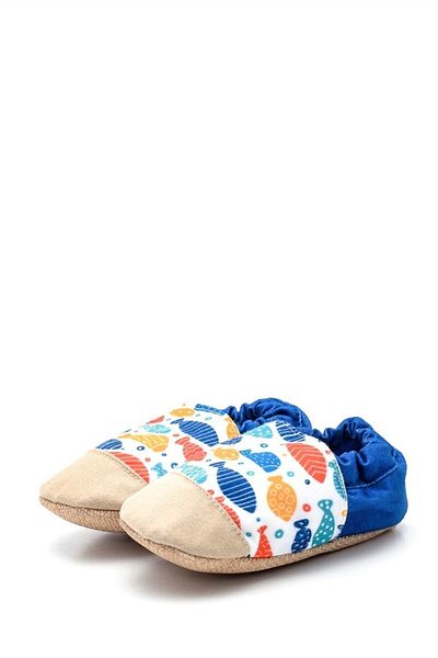 First Step Cotton Lined Anti-Slip Sole Booties-balık-f-833