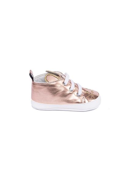 First Step Rabbit Embroidered Rose Patent Leather Booties
