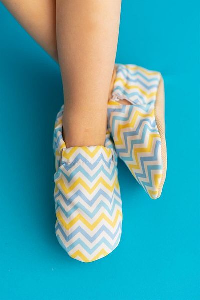 First Step Zigzag Non-Slip Sole Baby Booties Yellow, Home Boots Slippers Nursery Shoes Slippers F-824
