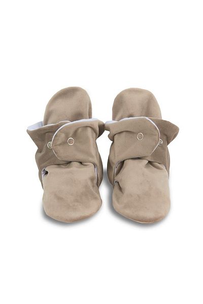 First Step Velvet Non-Slip Bottomed Cotton Lined Mink Pandules with Snap Fasteners - F-870