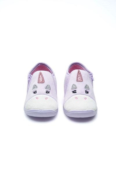 First Step Unicorn Zippered Velvet Slippers