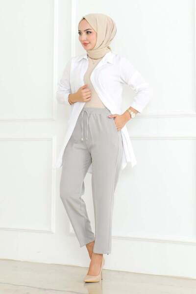 Genel Markalar Havuç Model Tesettür Pantolon GRİ