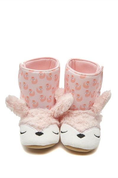 First Step 3D Pink Fox Home Boots-f-865
