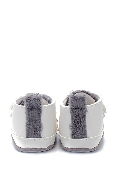 First Step Furry Velcro Flexible and Anti-Slip First Step Shoes Gray F-524