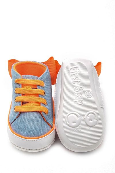 First Step Phosphorescent Ribbon Booties Orange