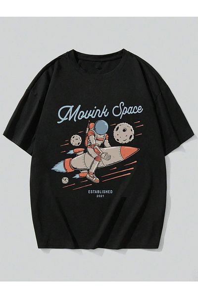 Mad&Calf Μπλουζάκι Unisex Movink Space Printed Oversize