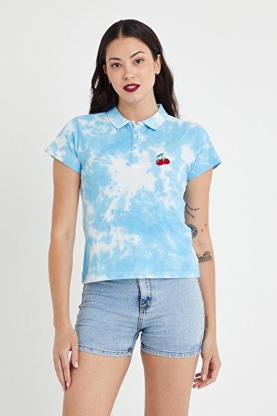 Polo State Жіночий батиковий футболка з принтом, синій