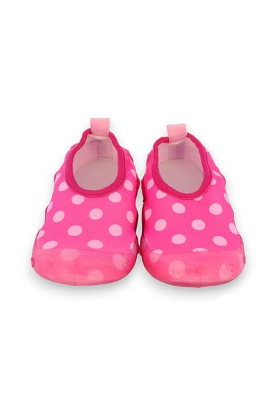 First Step Pantofi de mare cu talpă anti-alunecare pentru fete cu buline fucsia-F-7000