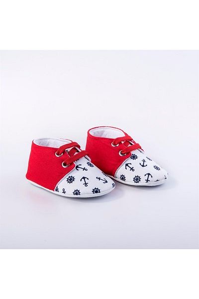 First Step حذاء بلونين أحمر - أزرق داكن
