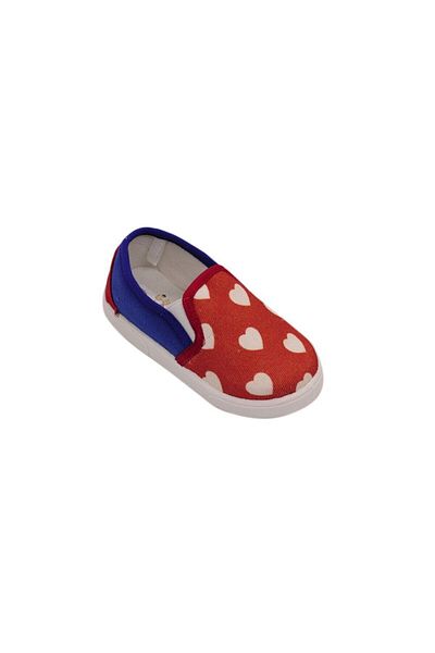 First Step Two Color Linen Shoes Red
