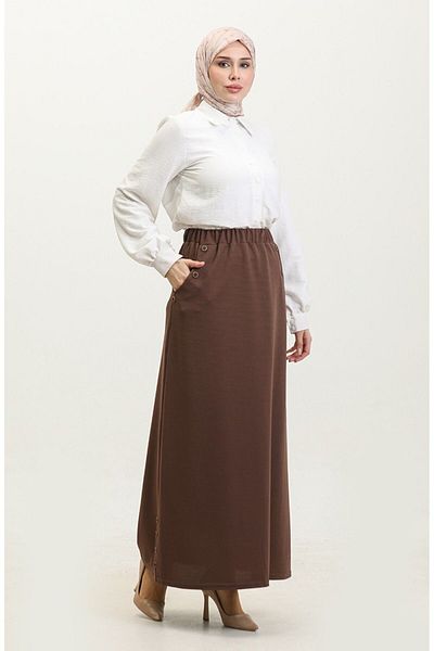 Gelince Plus Size Ahlem φούστα 4208 - Λεπτομέρεια με κουμπιά