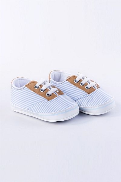 First Step Blue Striped Baby Boy Booties First Step Shoes