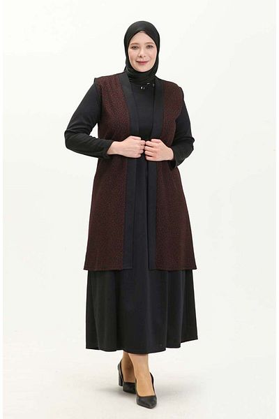 Gelince Plus Size Dress Vest Double Set