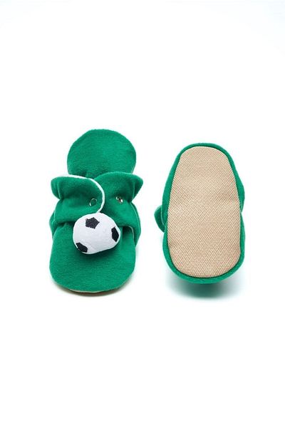 First Step Football Non-Slip Sole Cotton Lined Snap Slippers